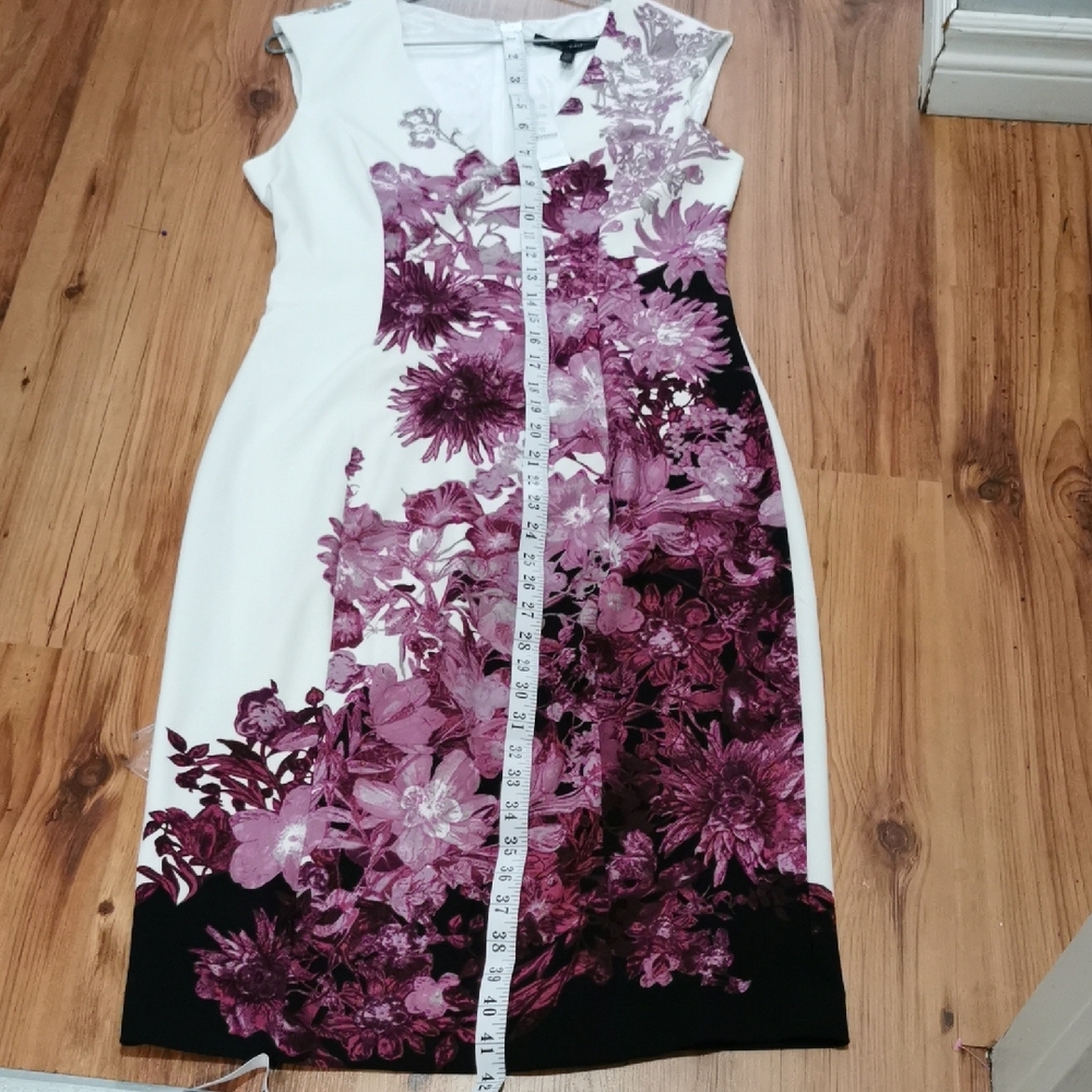 White House Black Market Floral Midi Dress in Pink and White - Picture 7 of 8